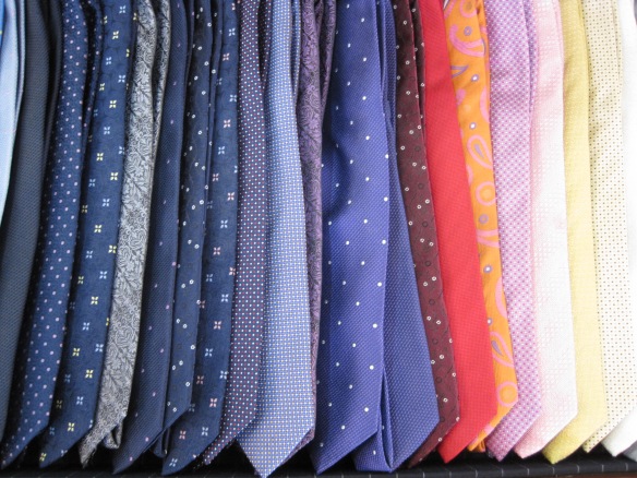 Many colourful silk ties